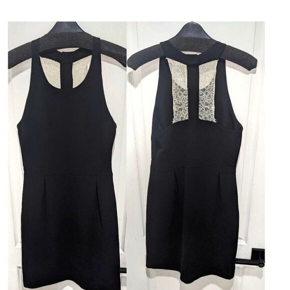 Sandro Dresses & Skirts - {flawed} Sandro | Black sheath dress with lace inset